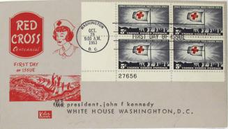 First Day Cover: International Red Cross Centenary 5-cent U.S Postage Stamp