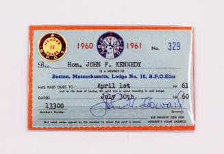 Membership Card to Boston Elks Lodge