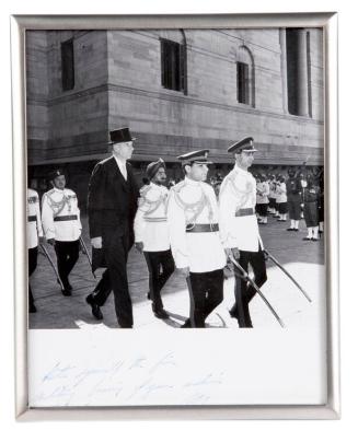 Photograph of Ambassador John Kenneth Galbraith and Military