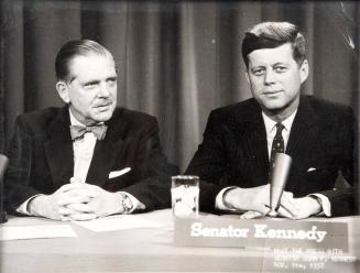 Photograph of Senator John F. Kennedy and Ned Brooks on "Meet the Press"