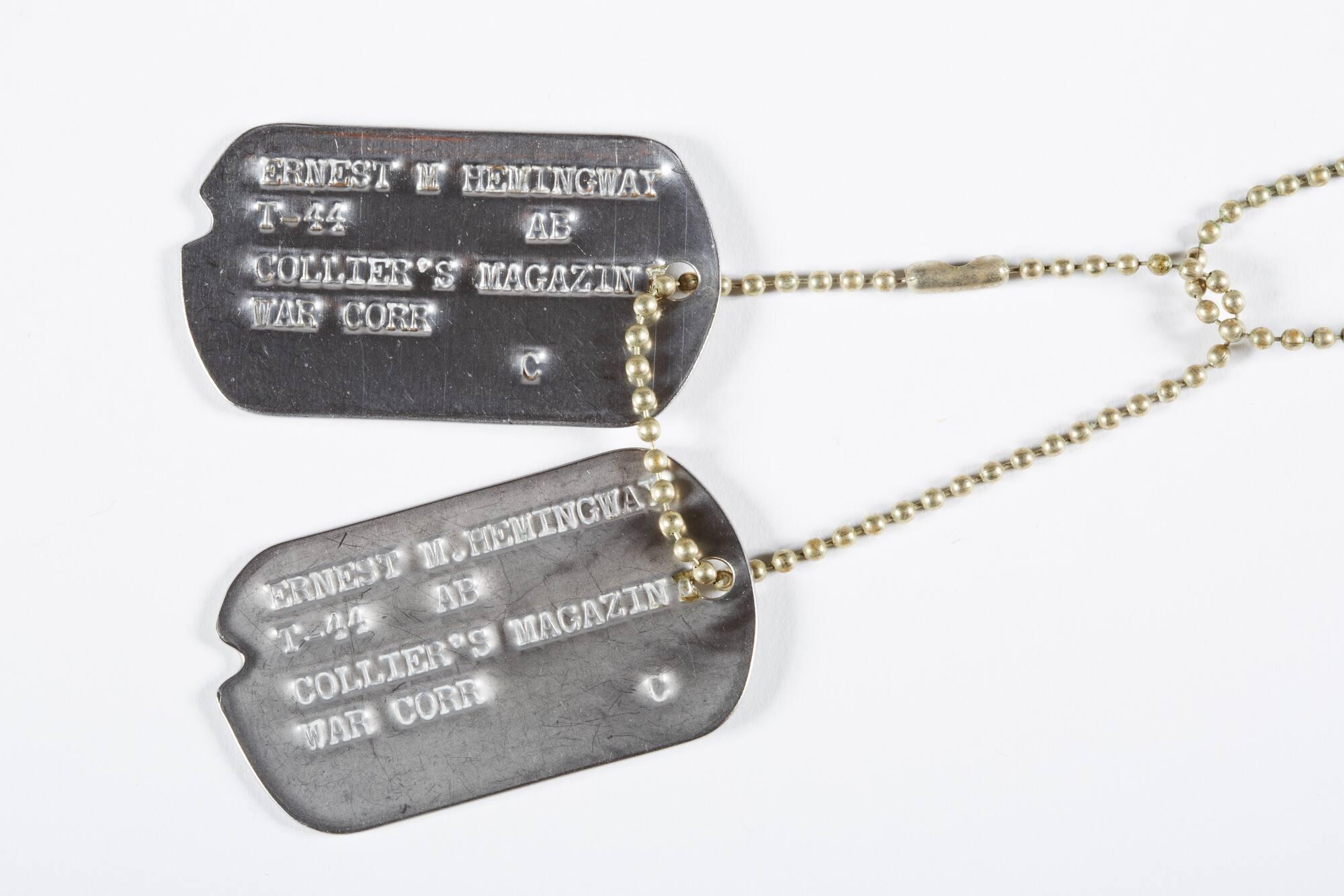 Army Dog Tags 1943-1944 (WWII Era) - Regulation Format Replacements