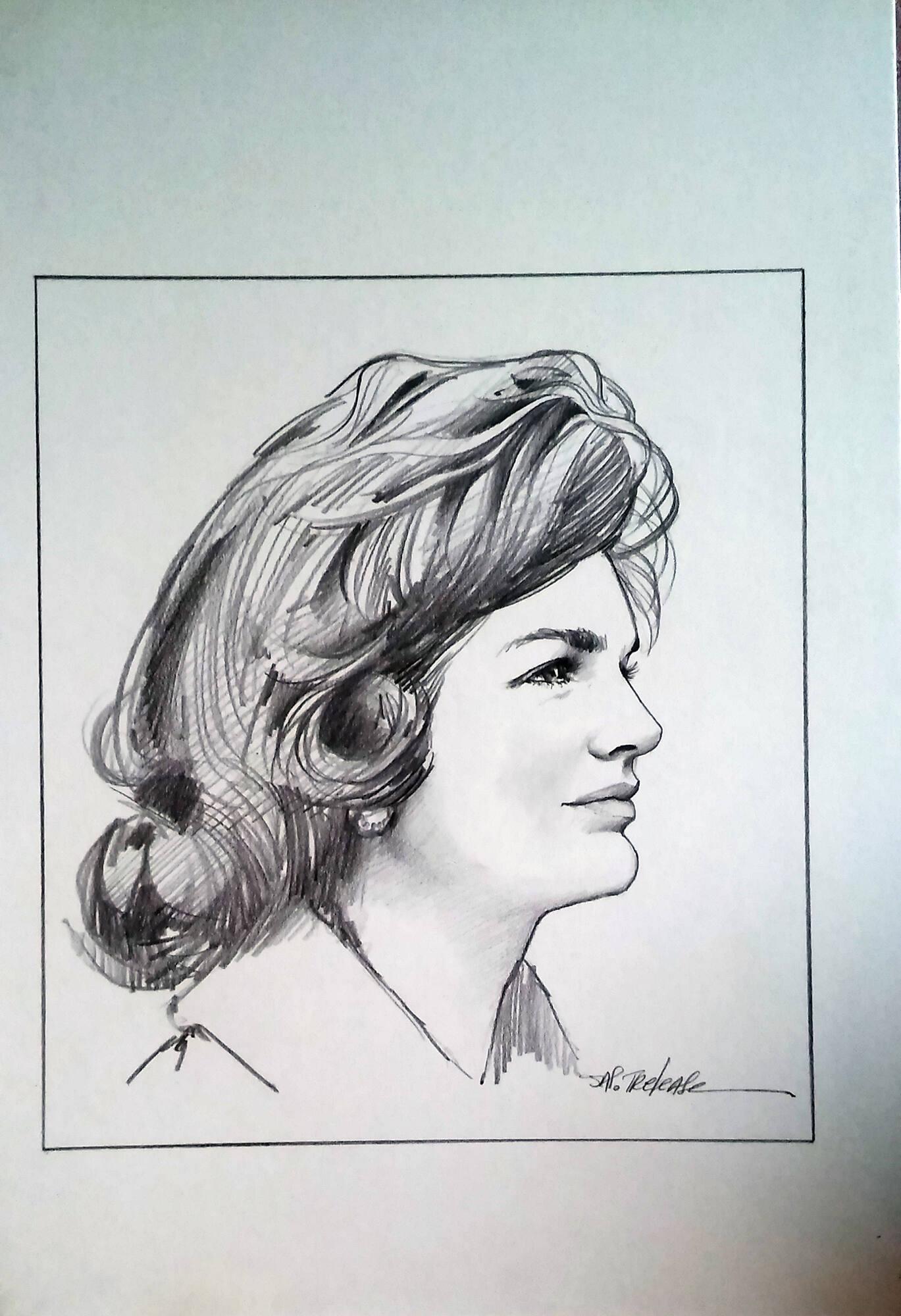 Sketch Of Jacqueline Kennedy All Artifacts The John F Kennedy Presidential Library And Museum 