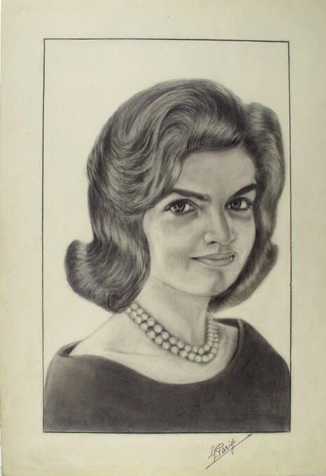 Sketch Of Jacqueline Bouvier Kennedy All Artifacts The John F Kennedy Presidential Library 