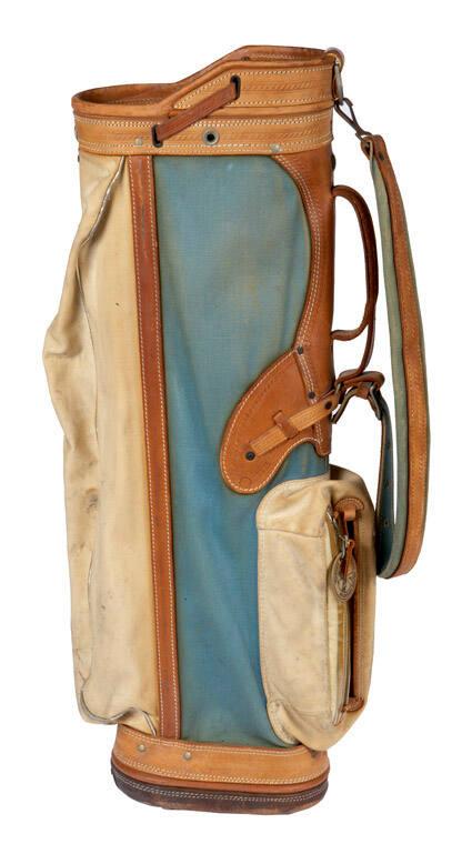 Kennedy Sand Leather Golf Bag, Made in Italy