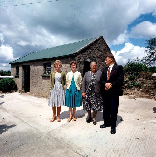 The home of President Kennedy's second cousin Mary Ryan (3rd from left) in Dunganstown, County …