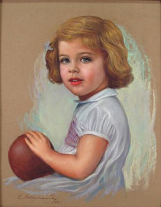 Drawing of Caroline Holding a Ball