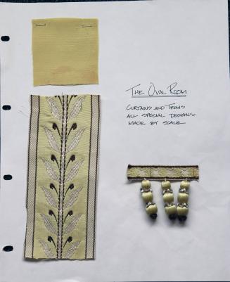 Fabric Samples from White House Oval Yellow Room Curtains and Trim