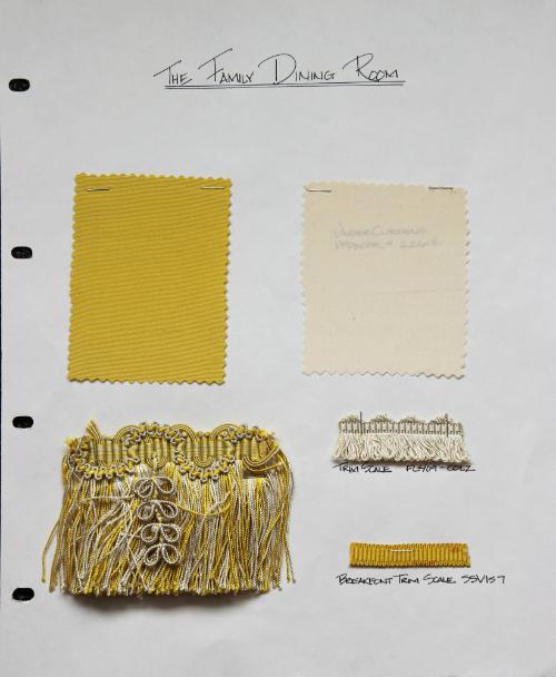 Fabric Samples for the Drapery of the White House Family Dining Room