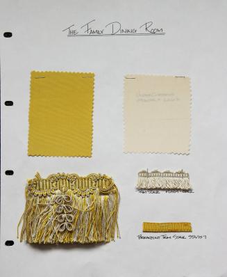 Fabric Samples for the Drapery of the White House Family Dining Room