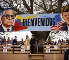 First Lady Jacqueline Kennedy addresses the audience in Spanish at La Morita Resettlement Proje…