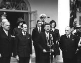 President Kennedy conferring honorary citizenship on Winston Churchill, April 9, 1962