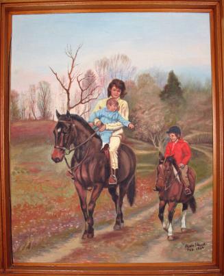 Painting of Jacqueline Kennedy and Children Riding Horses