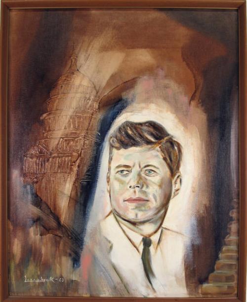 Portrait of John F. Kennedy with U.S. Capitol Building