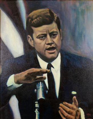 Portrait of John F. Kennedy at Press Conference