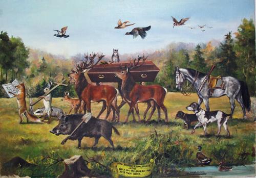 Painting of Animals in a Funeral Procession