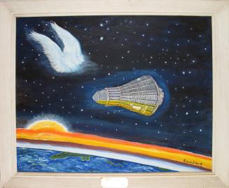 Painting of Mercury Space Capsule Wings of  Destiny