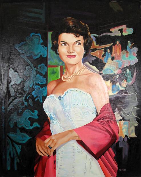 Portrait Of Jacqueline Kennedy In Formal Gown All Artifacts The John F Kennedy Presidential 