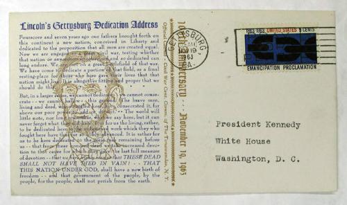 Commemorative Cachet: Centennial of Lincoln's Gettysburg Address