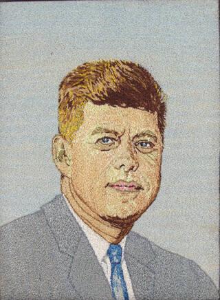 Needlework Portrait of John F. Kennedy