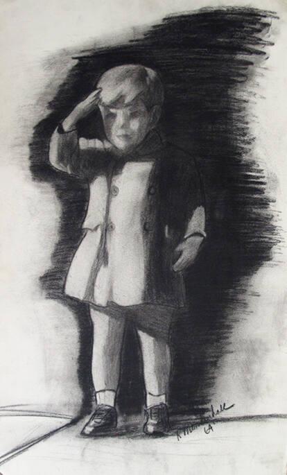 Sketch of John F. Kennedy, Jr. Saluting