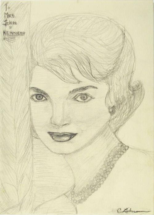 Sketch Of Jacqueline Kennedy All Artifacts The John F Kennedy Presidential Library And Museum 