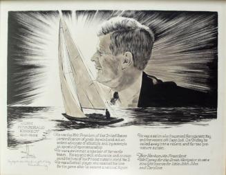 Cartoon of John F. Kennedy with Sailboat
