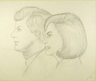 Sketch of John and Jacqueline Kennedy