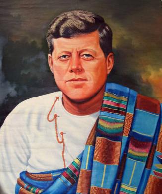 Portrait of John F. Kennedy Wearing a "Lokpa"