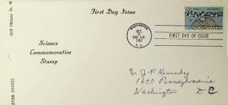 First Day Cover: 5-cent U.S Postage Stamp Commemorating the Sciences