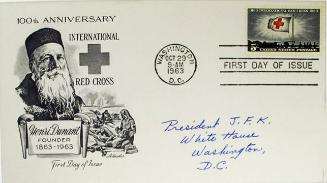 First Day Cover: International Red Cross Centenary 5-cent U.S Postage Stamp