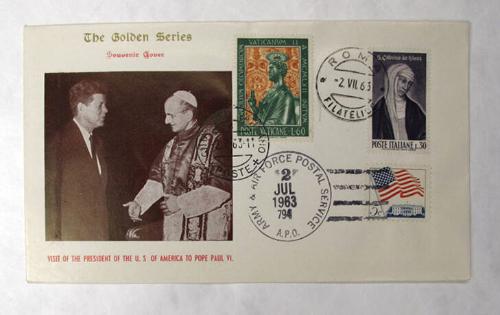 Commemorative Cachet: John F. Kennedy's Visit to Rome