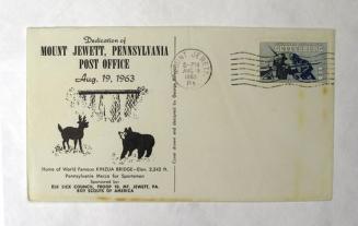 Commemorative Cachet: Dedication of Post Office, Mount Jewett, PA. Aug. 19, 1963