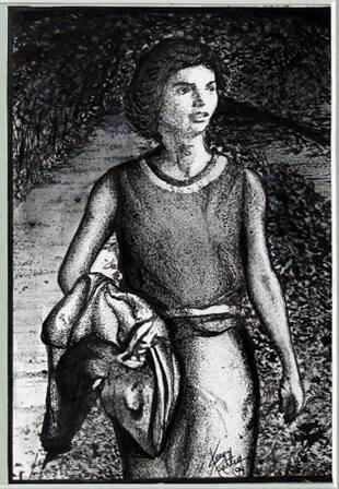 Drawing of Jacqueline Kennedy