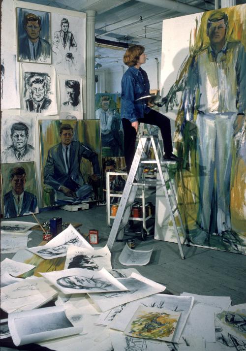 In 1963, Elaine DeKoonig made several portraits of John F. Kennedy