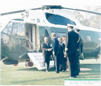 Photograph of President Kennedy Greeting President Moktar Ould Daddah