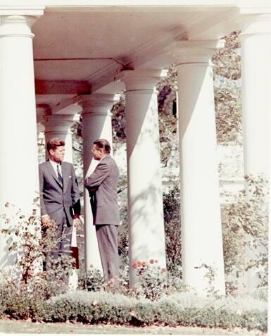 Photograph of President Kennedy and Secretary of Defense Robert McNamara