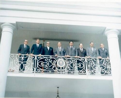 Photograph of President Kennedy and the Presidents of Central America