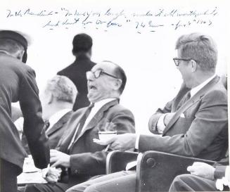 Photograph of President Kennedy and Governor of California Pat Brown