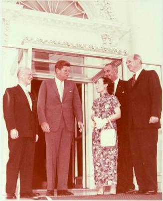 Photograph of President John F. Kennedy, Vice President Johnson, Secretary of State Rusk, and President and Mrs. Chen Cheng of China