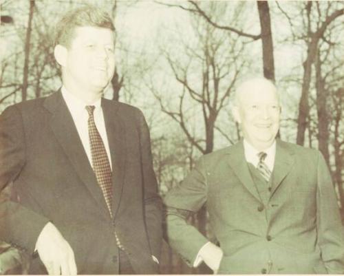 Photograph of President Kennedy and President Eisenhower