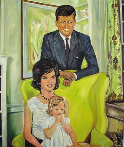 Portrait of John F. Kennedy with Jacqueline and Caroline Kennedy
