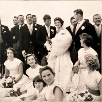 Photograph of John F. Kennedy and Jacqueline Kennedy with Wedding Party