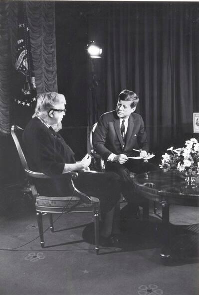 Photograph of President John F. Kennedy and Eleanor Roosevelt