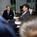 President Kennedy and United States Ambassador to the United Nations, Adlai Stevenson meet in t…