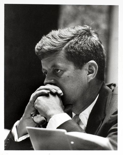 Photograph of John F. Kennedy in Thought