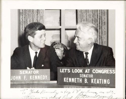 Photograph of Senator John F. Kennedy and Senator Kenneth Keating