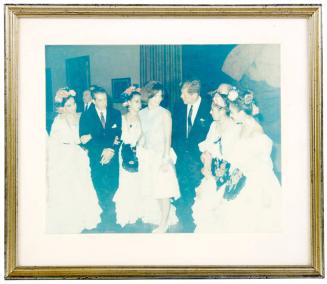 Photograph of President and Mrs. Kennedy with President Mateos at a Reception
