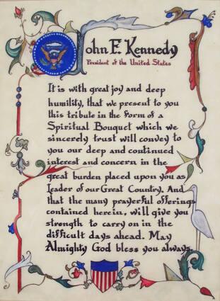 Spiritual Bouquet for President Kennedy