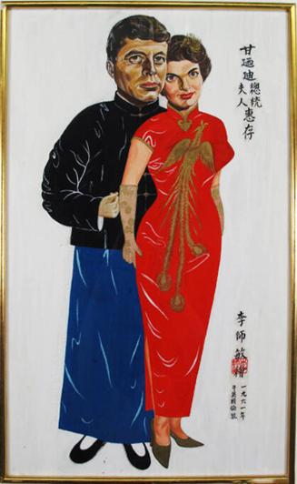 Portrait of John F. Kennedy and Jacqueline Kennedy in Chinese ceremonial attire