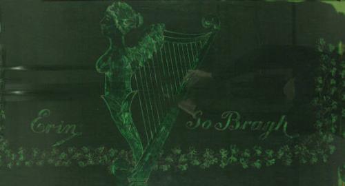 Harp and Shamrocks on Velvet